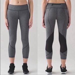 Lululemon Pace Rival Grey/Black Crop | 8